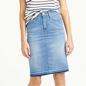 J. Crew Stretch Denim Pencil Skirt…